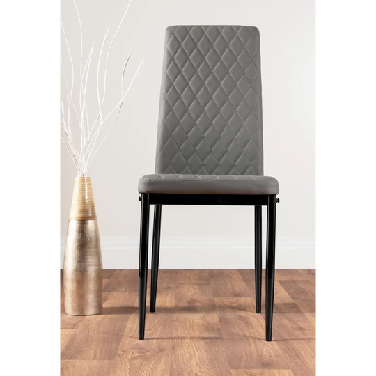 Novara Black Leg 120Cm Round Glass Dining Table & 4 Black Milan Black Leg Chairs