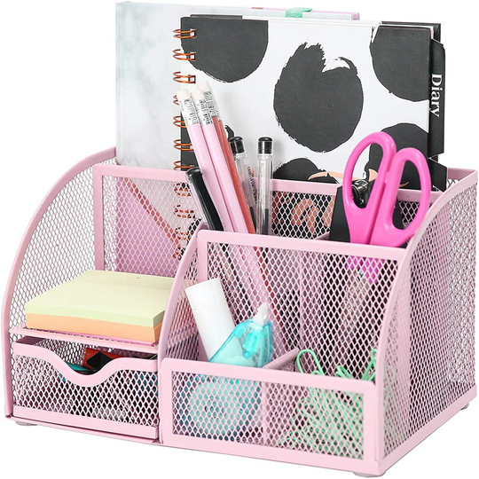 Desk Organiser Mesh Desk Tidy/Pen Holder Light New