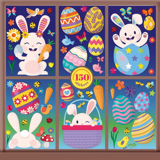 Happy Bunnies Easter Windows Clings