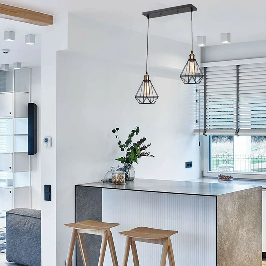Biddle 2 -Light Kitchen Island Geometric Pendant