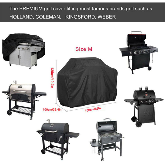 (M (150x100x125cm)) Waterproof BBQ Barbecue Gas Grill Cover Heavy Duty Furniture
