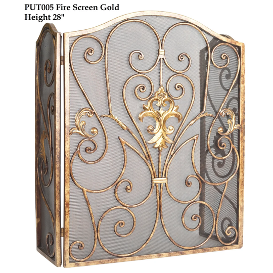 1 Panel Iron Fireplace Screen