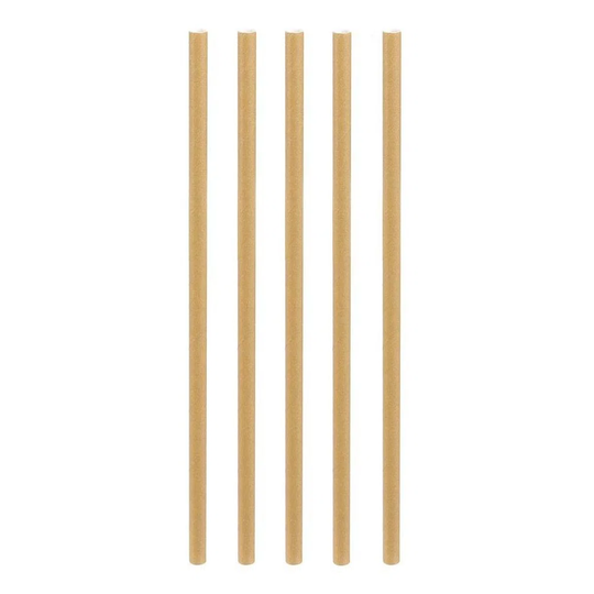 Fancy Printed Paper Straws (Pack Of 50) Natural
