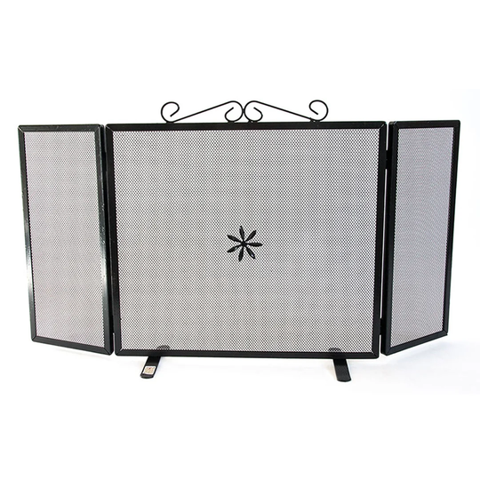 Blanco 3 Panel Iron Fireplace Screen