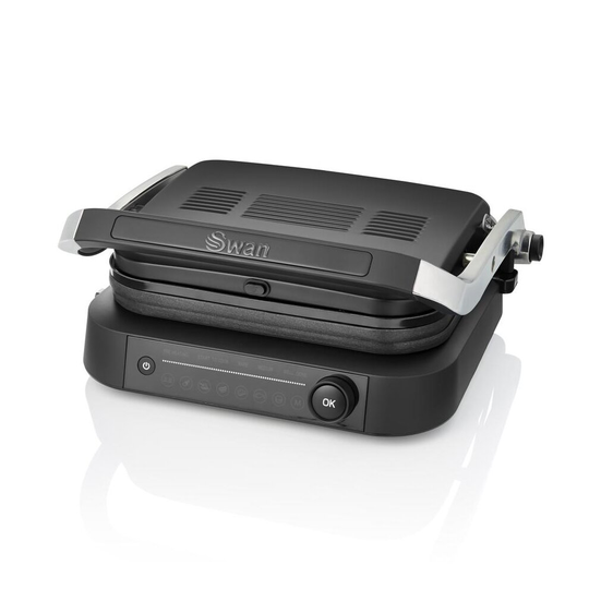 Swan Stealth Smart Grill Healthy Cooking Pre-set Functions Smart Sensors Low Fat/Calorie Cooking - Black