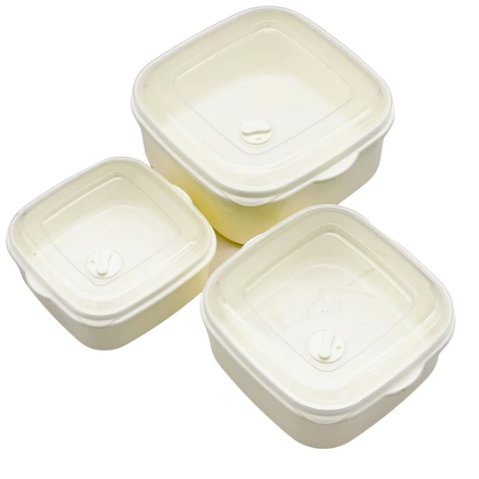 Belfry Kitchen | Mikrowellenschüssel Set 6-Tlg. | Quadratisch | Weiß | Mit Entlüftung | Mikrowellengeschirr | Mikrowellendose | Microwave | Meal Prep