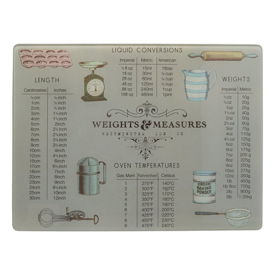 Creative Tops "Weights & Measures" Worktop Saver/Pastry Board by, 40 x 30 cm (15½" x 12")