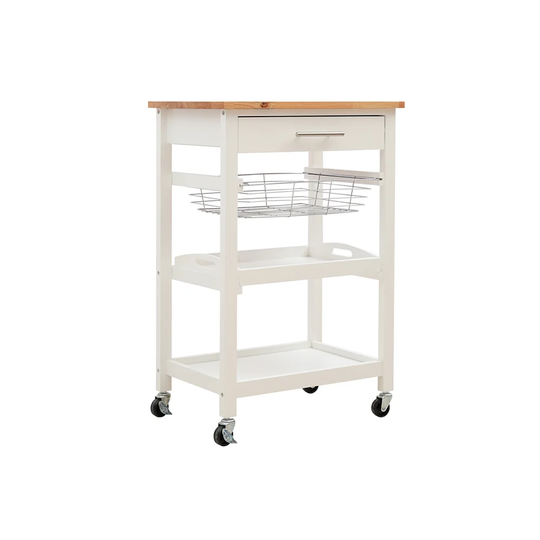 Brent Kitchen Trolley with Solid Wood Top