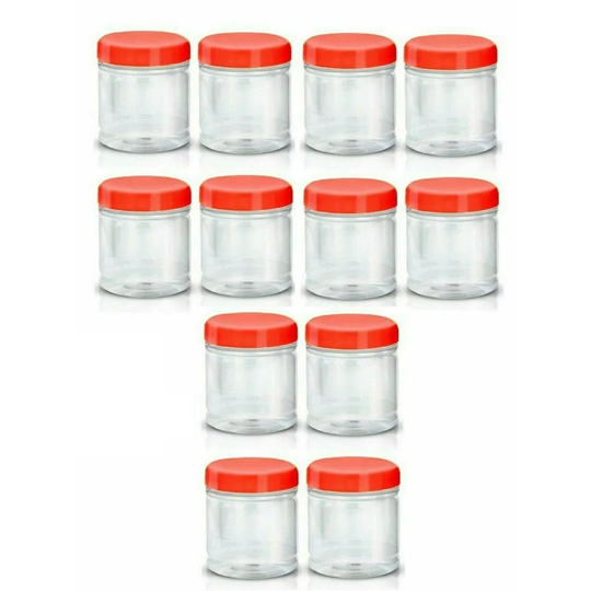 12 X 200Ml BPA FREE Clear Plastic Storage Pet Jars Containers Canisters Pots Screw Top