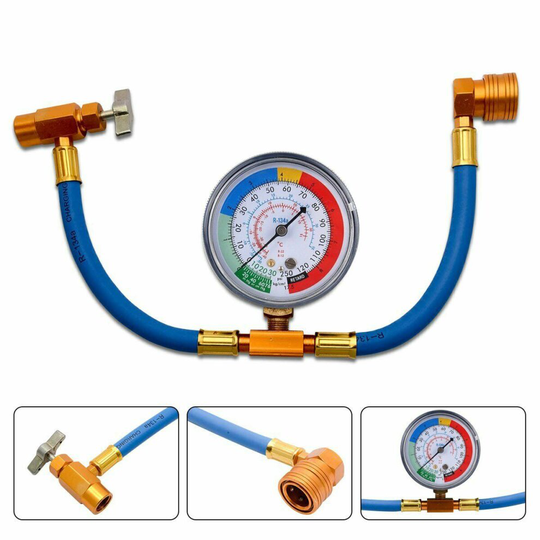 Car Air Conditioning Refrigerant Measuring Tool Hose Gas Gauge R134A