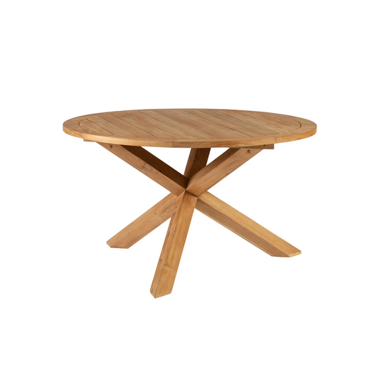 Java 130 Cm Teak Solid Wood Pedestal Dining Table