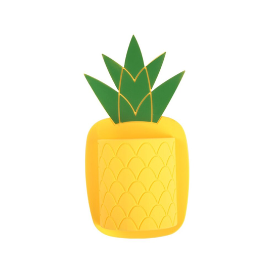 2Pcs Pineapple Toothbrush Holder Strong Suction Bathroom Toothbrush Silica Gel Shelf Rack Wall Hanging Comb Punch-Free Storage Rack