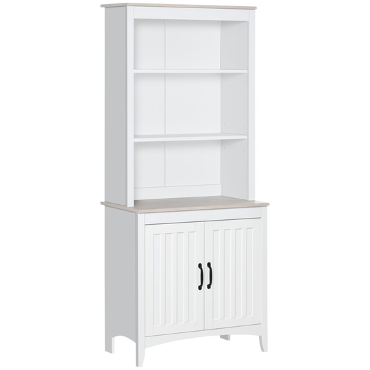HOMCOM 180cm Kitchen Cupboard, 2-Doors Storage Cabinet with Shelves