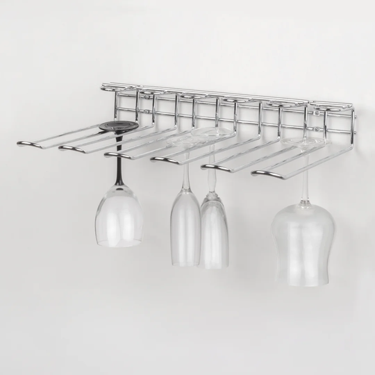 Pires Wall Mounted Wine Glass Rack in Chrome