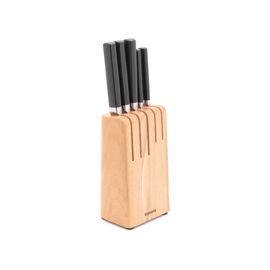 Profile Beech Wood Knife Block Plus Knives