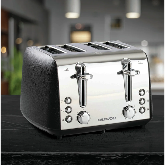 Glace Noir 4 Slice Toaster