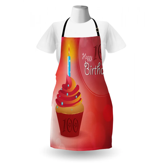 100 Years Party Cupcake with Candle Apron