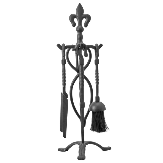 Fleur De Lys 5 Piece Steel Fireplace Tool Set