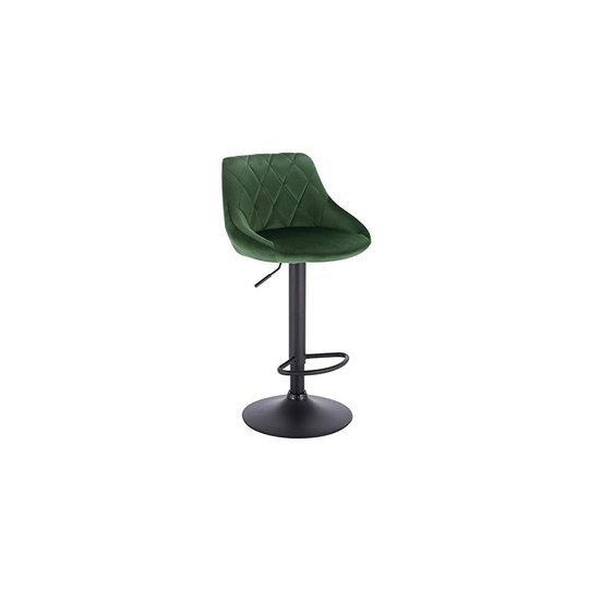 WOLTU Bar Stool Dark Green Bar Chair Breakfast Dining Stool Chair for Kitchen Island Counter Velvet Exterior, Adjustable Swivel Gas Lift, Steel F