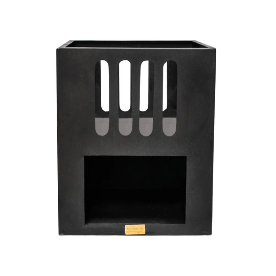 Outdoor Libra Contemporary Firebowl In Matt Black H55CM W45CM