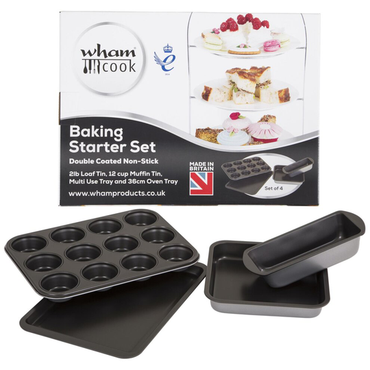Wham Cook 4 Piece Kitchen Double Coated Graphite Non - Stick Baking Starter Set