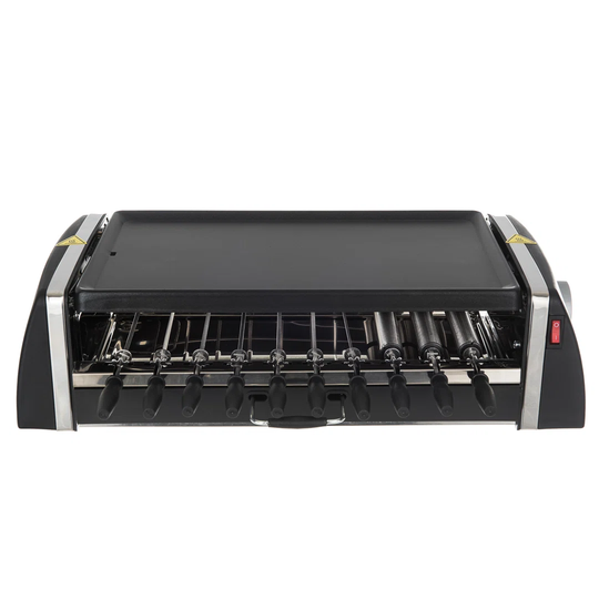 3 in 1 Hot Plate Grill with Kebab and Hot Dog Roller