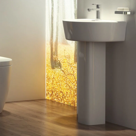 Genoa Gloss White Vitreous China U-Shaped Bathroom Sink