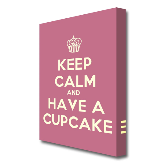 'Keep Calm Cupcake' Textual Art Print on Wrapped Canvas in Pink