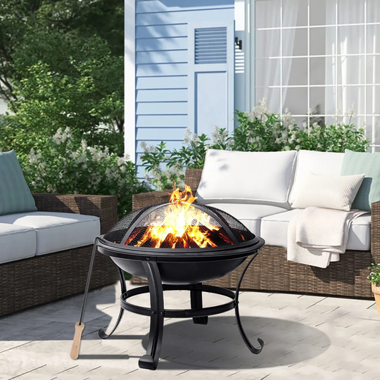 Noelia Outdoor Wood Burning Steel Firepit