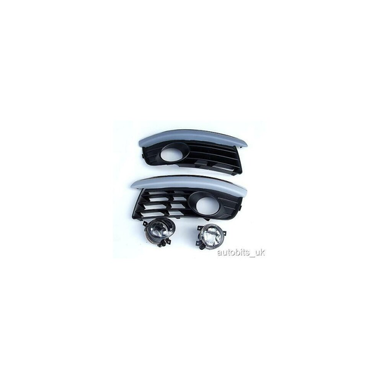 VW GOLF MK 5 V VARIANT FRONT BUMPER FOG LAMP LIGHTS AND GRILLS CHROME BROWS L&R