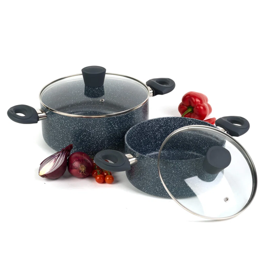 Belfry Kitchen Kendrick 2 Pieces Marble Non Stick Cookware Set