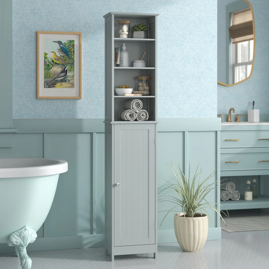 Kelaa 34Cm x 165.5Cm x 23Cm D Free Standing Tall Bathroom Cabinet