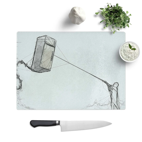 Glass Fridge Kite by Banksy Chopping Board