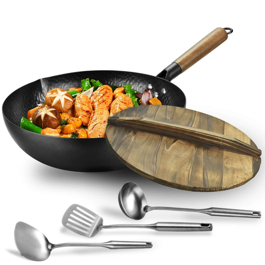 Belfry Kitchen Brosnan 5 - Piece Non-Stick Aluminium Wok Set with Lid