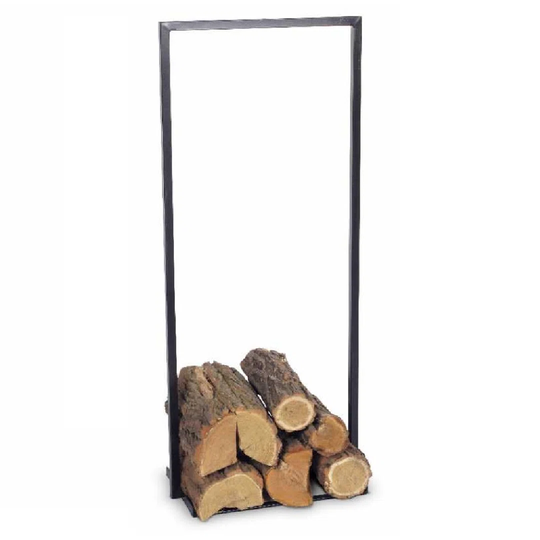 Single Steel Log Rack Black 45X25x110 Cm