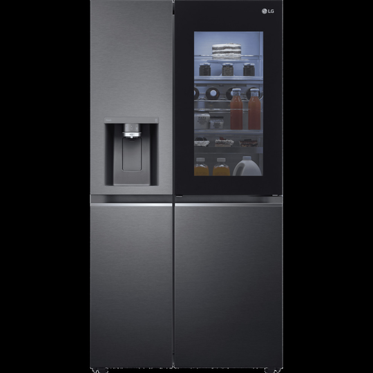 LG InstaView ThinQ GSXV90MCAE Wifi Connected American Fridge Freezer - Matte Black