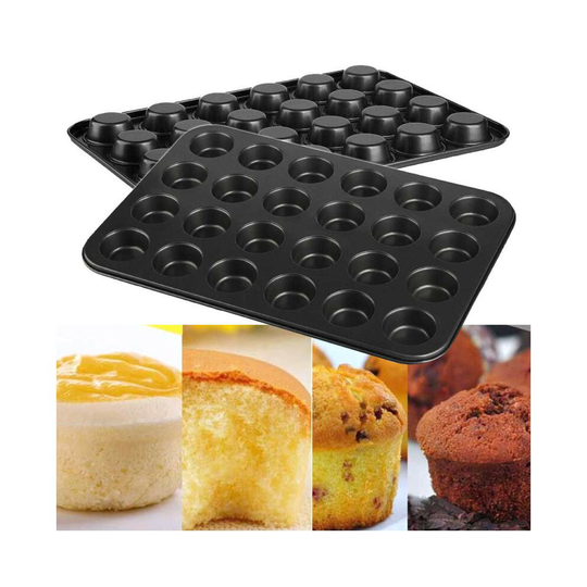 24 Cup Mini Muffin Trays Cake Baking Pan Cupcake Yorkshire Pudding Mould Bun