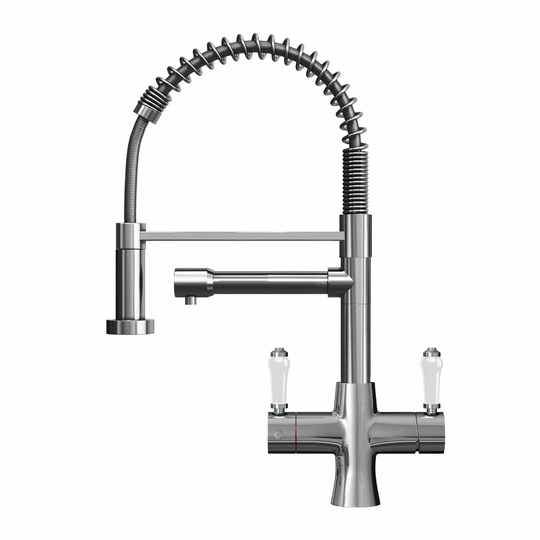 Pull Out Twin Lever Monobloc Tap with Instant Hot Water