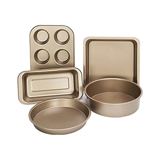 5 Pieces Nonstick Oven Bakeware Baking Set Carbon Steel Bakeware Set Includes Bread Pan, Baking Sheet, Cookie Sheet,Springform Shaped Round Cake Pan,