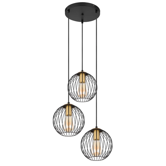 Macksville 3-Light Cluster Globe Pendant