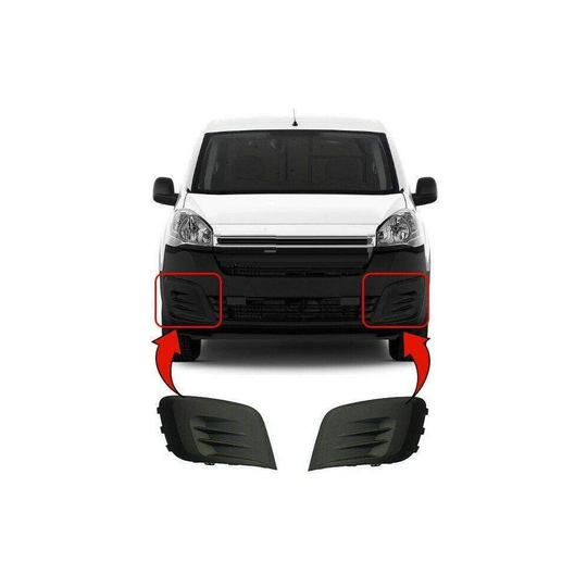 Citroen Berlingo 2015- Front Bumper Fog Grille Without Fog Hole Pair Set Lh Rh