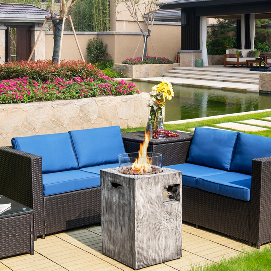 30000BTU Propane Gas Fire Pit Table Outdoor Square Fire Table Backyard Poolside