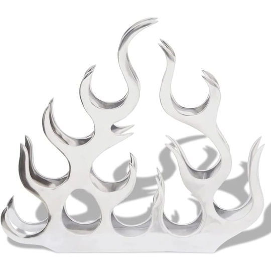 Aluminium Tabletop Wine Rack Stand Holder For 11 Bottles Silver Cabinet