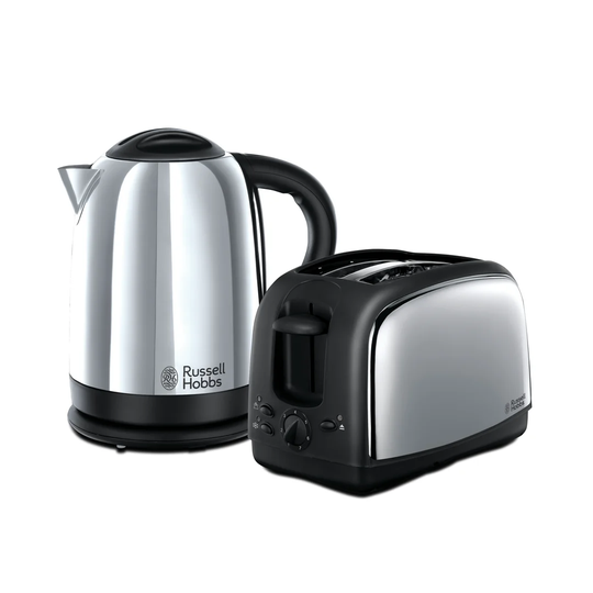 Lincoln 1.7L Stainless Steel Electric Kettle and 2 Slice Toaster