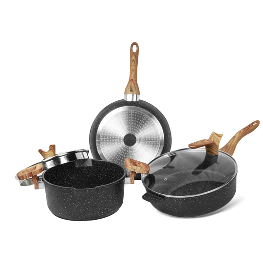 Belfry Kitchen Holladay 5 Piece Aluminium Non Stick Cookware Set
