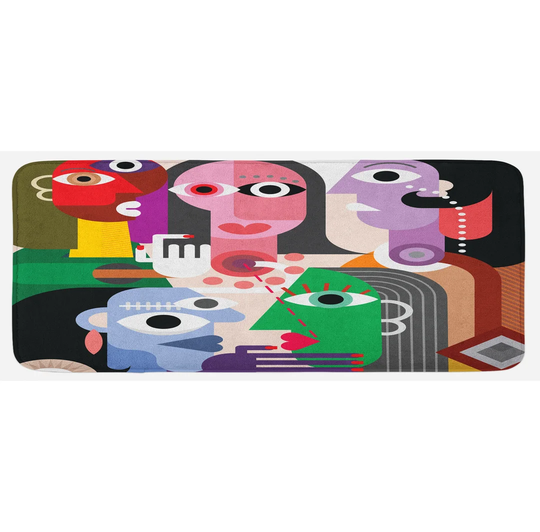 Art Kitchen Mat Modern Abstract Colorful Design