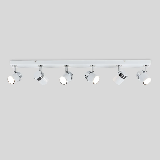 Lacey 6 Way LED Ceiling Spot Light Bar White/Chrome Finish Interior Lighting