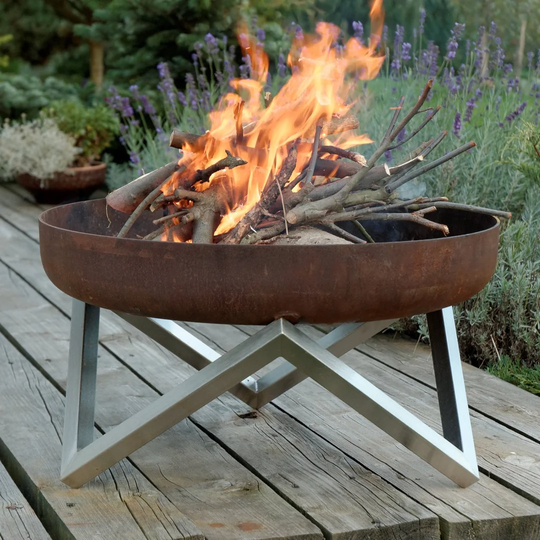 Ramona Stainless Steel Charcoal/Wood Burning Fire Pit