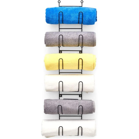 6 Bottles Wine Rack Holder, Multipurpose Wall Mounted Organiser Storage Shelves For Bathroom Towels, Wash Clothes Kitchen
