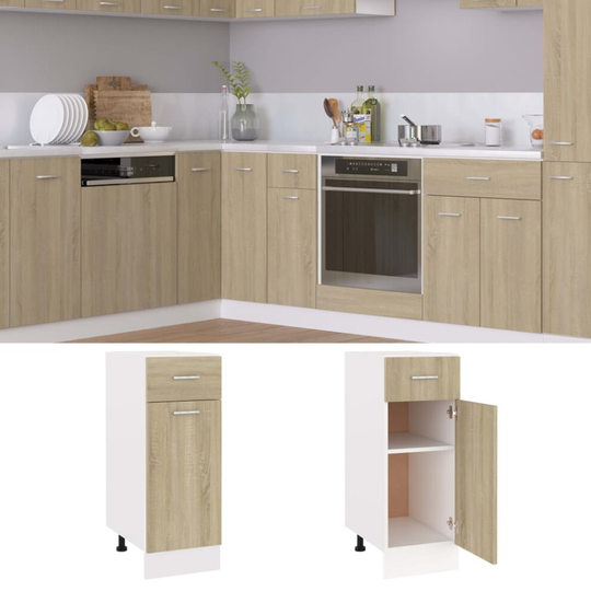 vidaXL Kitchen Cabinet Sonoma Oak Chipboard Cupboard Sideboard Storage Cabinet
